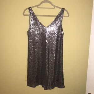 Silver sequin dress
